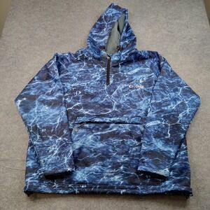 Onyx Jacket Mens 2XL Blue Water Camo Hooded Pullover Anorak Fishing Outdoor